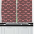 thumbnail image 1 of Ambesonne Art Kitchen Curtains, Animal Skeleton Heads Pattern, 55"x45", Dark Coral Coral, 1 of 1