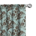 thumbnail image 1 of Ambesonne Art Nouveau Curtains, Vintage Damask, Pair of 28"x84", Seal Brown and Pale Blue, 1 of 5