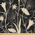 thumbnail image 1 of Ambesonne Art Nouveau Fabric by the Yard Upholstery, Mother Nature Blossoms, 2 Yards, Black and Ivory, 1 of 5