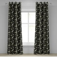 thumbnail image 1 of Ambesonne Art Nouveau Grommet Curtain, Mother Nature Blossoms, 50" x 96", Black and Ivory, 1 of 6