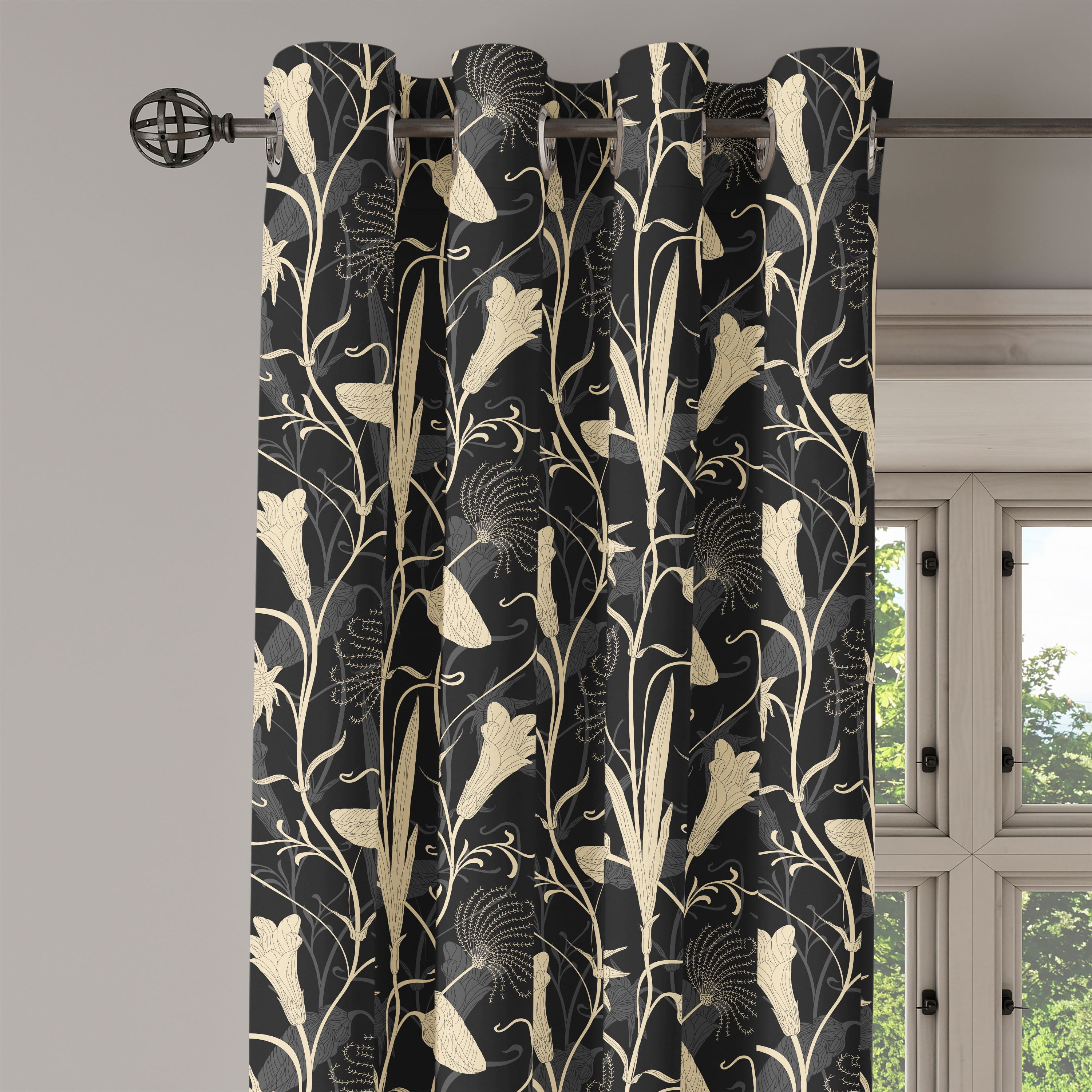 Ambesonne Art Nouveau Grommet Curtain Single Panel, Mother Nature