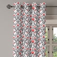 thumbnail image 1 of Ambesonne Art Nouveau Grommet Curtain Single Panel, Rococo Tulip Bloom, 50"x60", Black Red White, 1 of 5