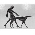 thumbnail image 1 of Ambesonne Art Nouveau Jigsaw Puzzle Durable Cardboard, Fashion Woman Dog, 1000 pcs, Black and White, 1 of 1