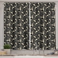 thumbnail image 1 of Ambesonne Art Nouveau Kitchen Curtains, Mother Nature Blossoms, 55"x39", Black and Ivory, 1 of 3