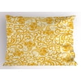 thumbnail image 1 of Ambesonne Art Nouveau Pillow Sham, Rococo Style Blossoms, 26" X 20", Pale Yellow Earth Yellow, 1 of 2
