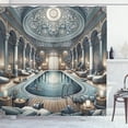 thumbnail image 1 of Ambesonne Art Nouveau Shower Curtain, Panorama of a Pool Hall, 69"Wx84"L, Pale Taupe Blue Grey, 1 of 1