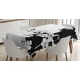 thumbnail image 1 of Ambesonne Art Nouveau Tablecloth Rectangular Table Cover, Bird Lily Petals, 60"x90", Black and White, 1 of 4