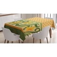 thumbnail image 1 of Ambesonne Art Nouveau Tablecloth Rectangular Table Cover, Ornate Daffodils, 60"x84", Orange Yellow Green, 1 of 4
