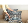 thumbnail image 1 of Ambesonne Art Nouveau Throw Pillow Cover Pack of 2, Panorama of a Pool Hall, 2 Pcs-24" x 24", Pale Taupe Blue Grey, 1 of 5