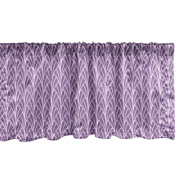 Ambesonne Art Nouveau Window Valance, Abstract Floral Retro, 54" X 12", Violet White