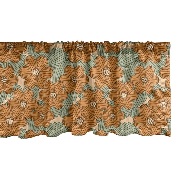Ambesonne Art Nouveau Window Valance, Chinese Blossoms, 54" X 12", Amber Almond Green Beige