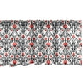 thumbnail image 1 of Ambesonne Art Nouveau Window Valance, Swirled Baroque Branches with Tulip Blooms Rococo Nostalgic Rose Pattern, Curtain Valance for Kitchen Bedroom Decor with Rod Pocket, 54" X 12", Black Red White, 1 of 1