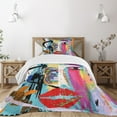 thumbnail image 1 of Ambesonne Art Quilted Bedspread Set 2 Pcs, Paint Strokes Splashes, Twin Size, Multicolor, 1 of 3