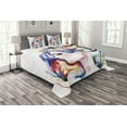 thumbnail image 1 of Ambesonne Art Quilted Bedspread Set 3 Pcs, Grunge Young Woman, Queen Size, Multicolor, 1 of 3