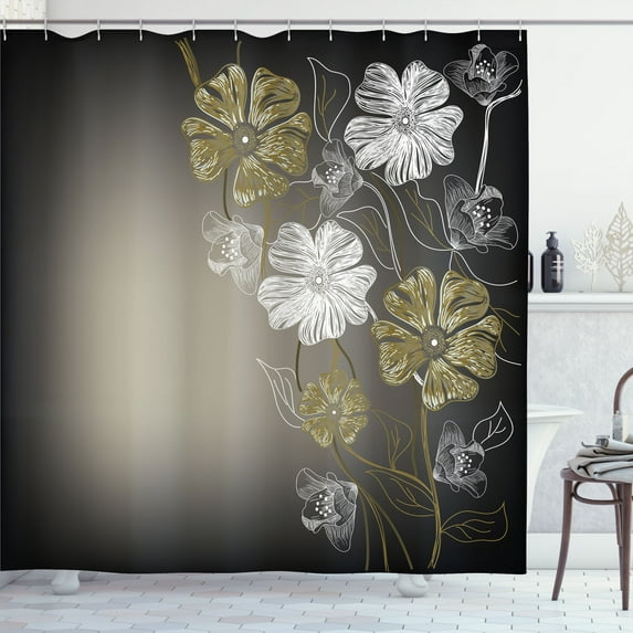 Ambesonne Art Shower Curtain, Cherry Blossom Fantasy Garden, 69"Wx70"L, Dusk White