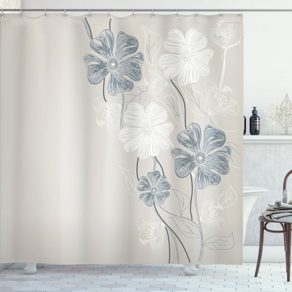 Ambesonne Art Shower Curtain, Fantasy Bridal Garden Spring, 69"Wx70"L, Coconut