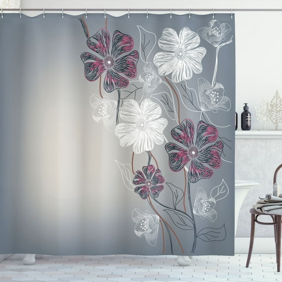 Ambesonne Art Shower Curtain, Fantasy Bridal Garden Spring, 69"Wx75"L, Pale Purpleblue