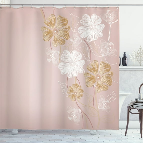 Ambesonne Art Shower Curtain, Fantasy Bridal Garden Spring, 69"Wx75"L, Pale Rose