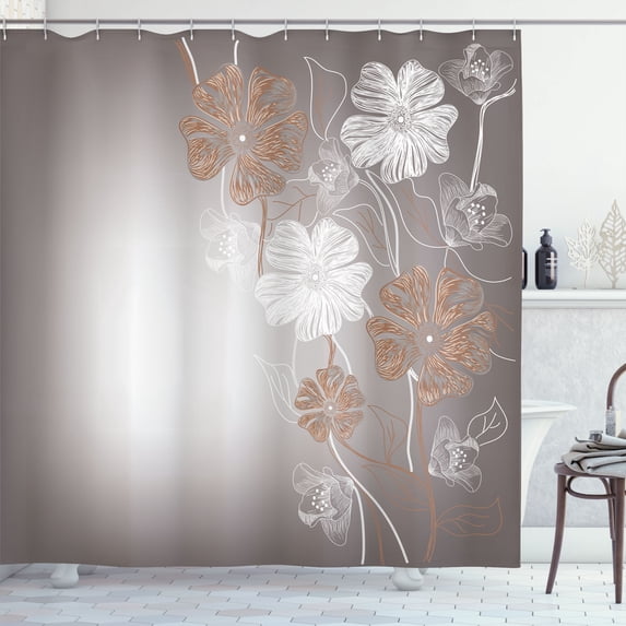 Ambesonne Art Shower Curtain, Fantasy Bridal Garden Spring, 69"Wx84"L, Taupe Ivory