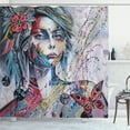 thumbnail image 1 of Ambesonne Art Shower Curtain, Fantasy Portrait of a Girl, 69"Wx75"L, Multicolor, 1 of 3