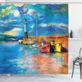thumbnail image 1 of Ambesonne Art Shower Curtain, Oil Painting Lighthouse, 69"Wx70"L, Multicolor, 1 of 2
