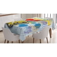 thumbnail image 1 of Ambesonne Art Tablecloth Rectangular Table Cover, Abstract Musical Instrument, 60"x90", Teal Yellow, 1 of 4