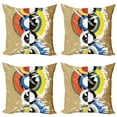 thumbnail image 1 of Ambesonne Art Throw Pillow Cover 4 Pack, Abstract Geometric Circles, 16", Multicolor, 1 of 6