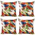 thumbnail image 1 of Ambesonne Art Throw Pillow Cover 4 Pack, Diagonal Geometric Vibrant, 16", Multicolor, 1 of 6