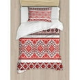 thumbnail image 1 of Ambesonne Art Traditional Ukrainian Borders Frames and Ornaments Old Fashioned Cultural Motifs Duvet Cover Set, 1 of 3