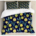 thumbnail image 1 of Ambesonne Artichoke Duvet Cover Sets, Art Nouveau Food, 2-Queen, Blue Violet Yellow, 1 of 3