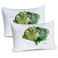 thumbnail image 1 of Ambesonne Artichoke Pillow Sham 2 Pack, Abstract Cardunculus, 30"x20", Hunter Green Lime Green, 1 of 3