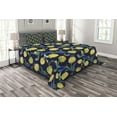 thumbnail image 1 of Ambesonne Artichoke Quilted Bedspread Set 3 Pcs, Art Nouveau Food, King Size, Blue Violet Yellow, 1 of 3