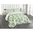 thumbnail image 1 of Ambesonne Artichoke Quilted Bedspread Set 3 Pcs, Green and Fresh Food, Queen Size, Fern Green, 1 of 3
