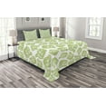 thumbnail image 1 of Ambesonne Artichoke Quilted Bedspread Set 3 Pcs, Super Food Vegetable, King Size, Apple Green, 1 of 3