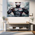thumbnail image 1 of Ambesonne Artwork Tapestry Wall Hanging, Black Man Brave Power Paint, 60"x40", Dark Blue Grey and Multicolor, 1 of 4