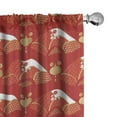 thumbnail image 1 of Ambesonne Asia Curtains, Japanese Scales Flowers Circle, Pair of 28"x63", Ruby Persian Orange and Rust, 1 of 5
