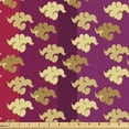 thumbnail image 1 of Ambesonne Asian Fabric by the Yard Upholstery, Clouds Waves Japanese Art, 10 Yards, Dark Pink and Pastel Brown, 1 of 5