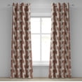 thumbnail image 1 of Ambesonne Asian Grommet Curtain, Dragon Spine Look Floral Art, 50"x120", Peacock Green Salmon, 1 of 5