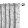 thumbnail image 1 of Ambesonne Asian Print Window Curtains, Greyscale Leafy Pattern, Each 28" W x 95" L, Grey and Pale Taupe, 1 of 4