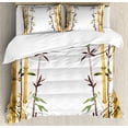 thumbnail image 1 of Ambesonne Asian Themed Duvet Cover Set, Simple Watercolor Leaf, 2-Calking, White Brown Cream, 1 of 7