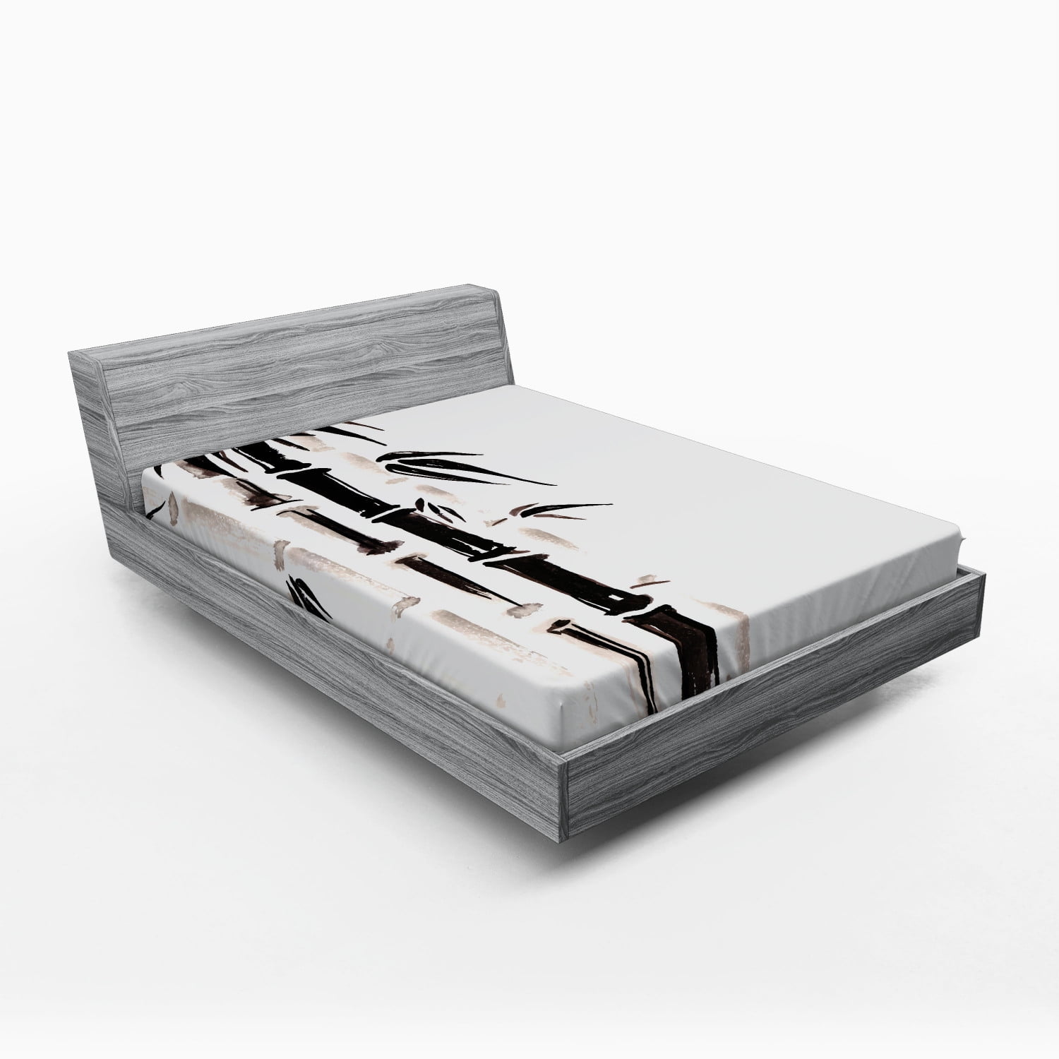 Full Size Black and Cream Microfiber Fitted Sheet