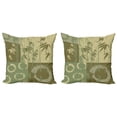 thumbnail image 1 of Ambesonne Asian Themed Throw Pillow Cover 2 Pack, Vintage Oriental Style, 16", Green, 1 of 6