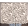 thumbnail image 1 of Ambesonne Aster Curtains 2 Panel Set, Classical Flower Petals, 108" x 63", Warm Taupe Eggshell, 1 of 3