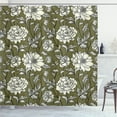 thumbnail image 1 of Ambesonne Aster Shower Curtain, Flower Petals Autumn Print, 69"Wx70"L, Army Green, 1 of 4