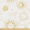 thumbnail image 1 of Ambesonne Astral Fabric by the Yard Upholstery, Sun and Moon Medieval Witchy, 5 Yards, Off White and Dark Sand Brown, 1 of 5