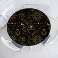 thumbnail image 1 of Ambesonne Astral Fitted Round Tablecloth, Mystery Witchcore Pattern, 40"- 44" Diameter, Pale Coffee Black, 1 of 5
