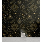Ambesonne Astral Peel & Stick Wallpaper for Home, Mystery Witchcore Pattern, 13"x100", Pale Coffee Black