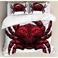 thumbnail image 1 of Ambesonne Astrology Duvet Cover Sets, Cancer Zodiac Sign, 2-King, Red Black, 1 of 7