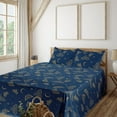 thumbnail image 1 of Ambesonne Astrology Fitted & Flat Sheet with Sham 3 Pcs Set, Boho Moon Star Artwork, Twin, Dark Lavender Pale Camel, 1 of 1