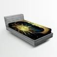 thumbnail image 1 of Ambesonne Astrology Fitted Sheet 2 Pcs Set, Moon and Sun, Twin XL, Petrol Blue Yellow, 1 of 3